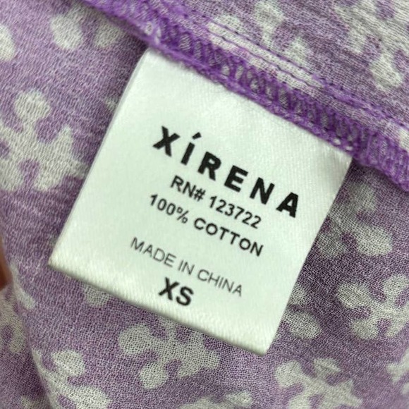 Xirena Purple Clover Cecily Printed Cotton Tiered Midi Maxi Dress XS - Picture 11 of 12